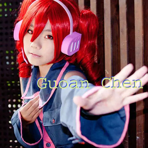 High Quality Vocaloid Teto Kasane Red Cosplay WIG 2 clips ponytails Remy Lace Wigs|wig green|wig hangerwig cosplay |