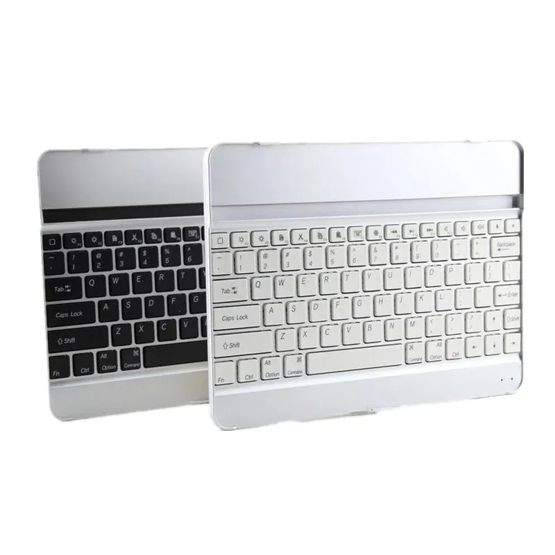 Ультра тонкий серебристый алюминиевый беспроводной Bluetooth чехол клавиатура для