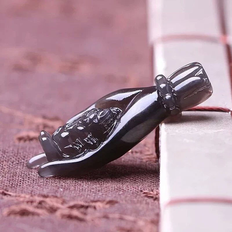 Оптовая продажа высокое качество ледяной черный натуральный обсидиан резная