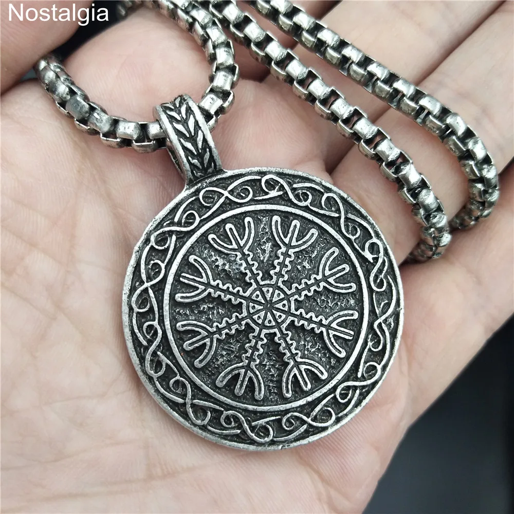 Norse Aegishjalmur Helm Of Awe Symbol Amulet Viking Necklace Pagan Pendant Talisman Jewelry | Украшения и аксессуары