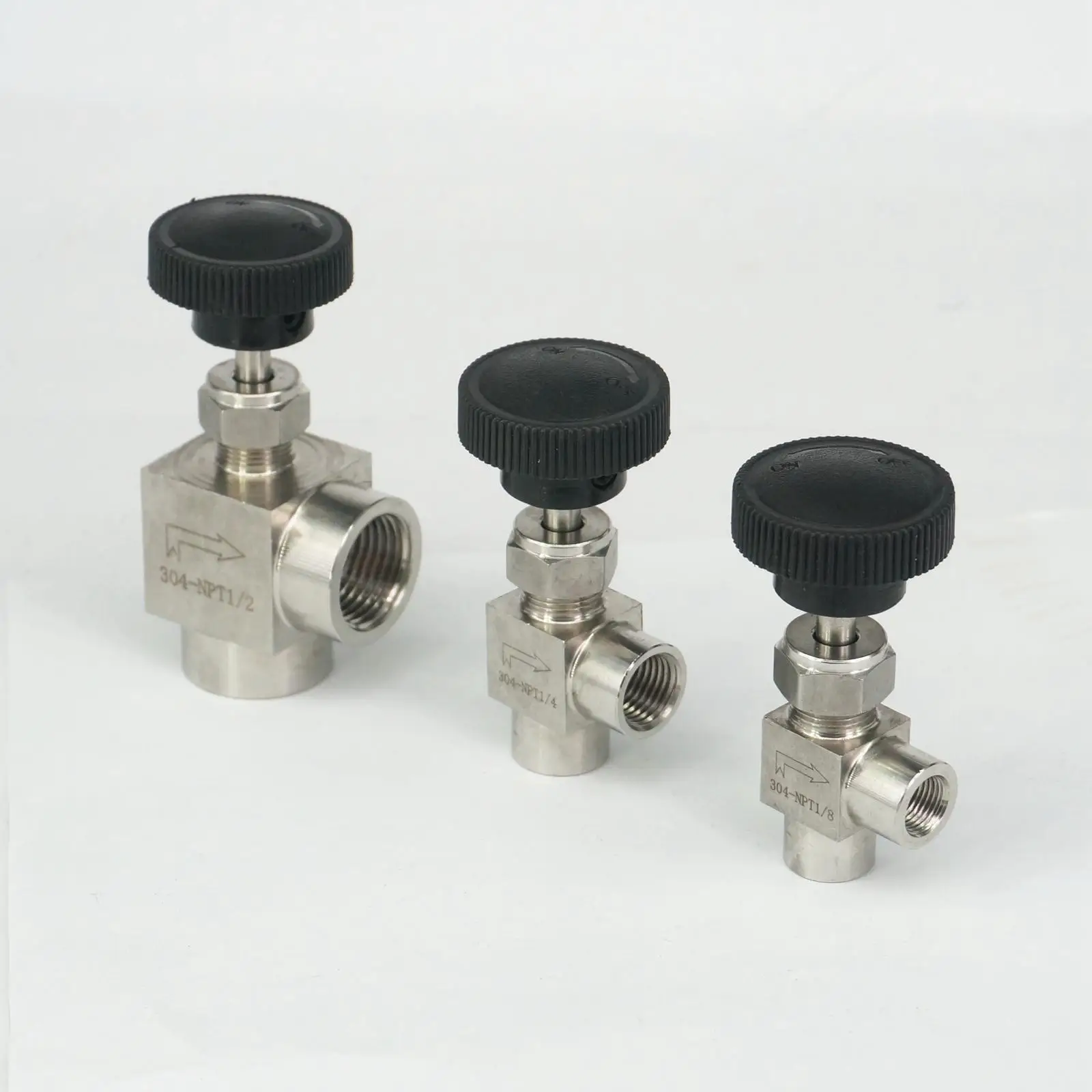 Игольчатый клапан 1/8 дюйма 1/4 3/8 1/2 NPT / BSPP мама 304 из нержавеющей стали равномерный