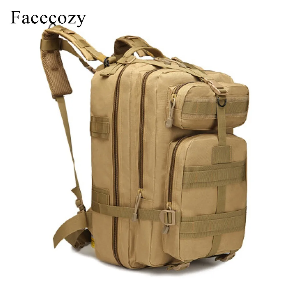 Facecozy Large Military Tactical Backpack Camouflage 1000D Nylon Camping Kit Bag 45L Waterproof Coating Outdoor Sports Rucksack | Спорт и
