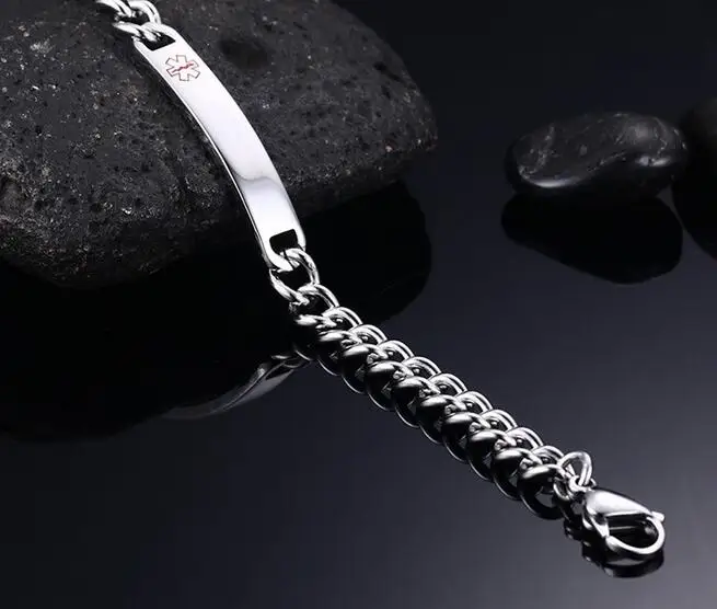 Браслет из нержавеющей стали с красным медицинским логотипом мужская и женская