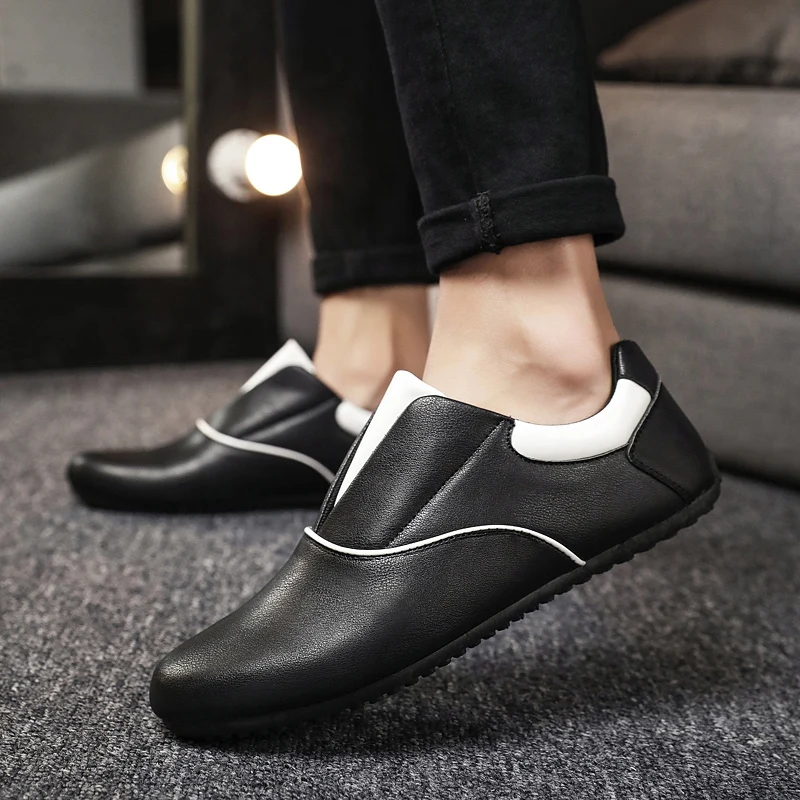 Spring Summer Men Casual Shoes Fashion Soft Leather Surface Mens Loafers Moccasins Slip-On Flats Man Driving | Обувь
