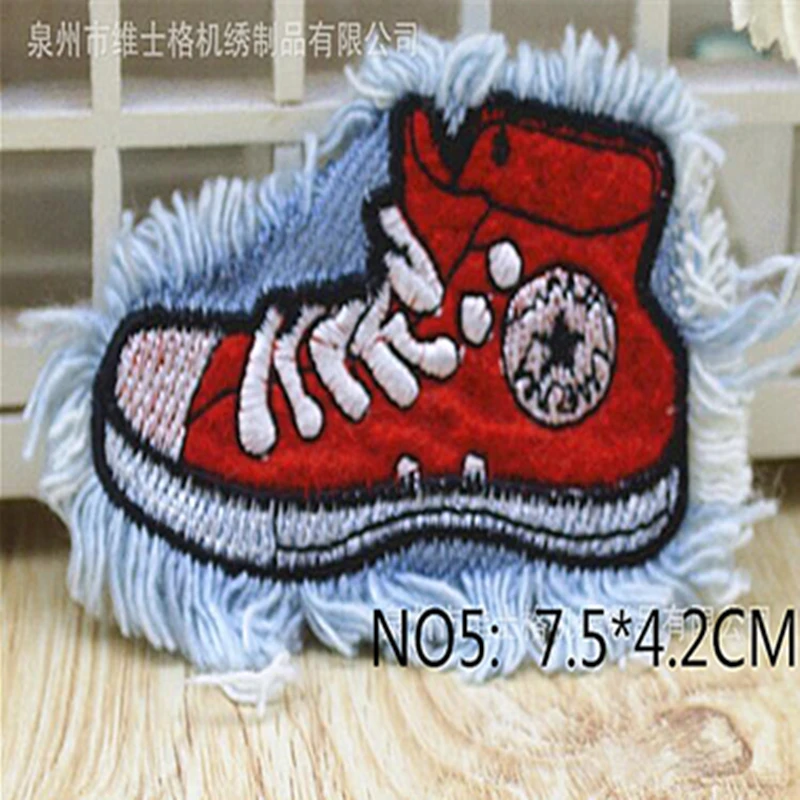 1 шт. Прошитые наклейки из джинсовой ткани в уличном стиле Персонализированный