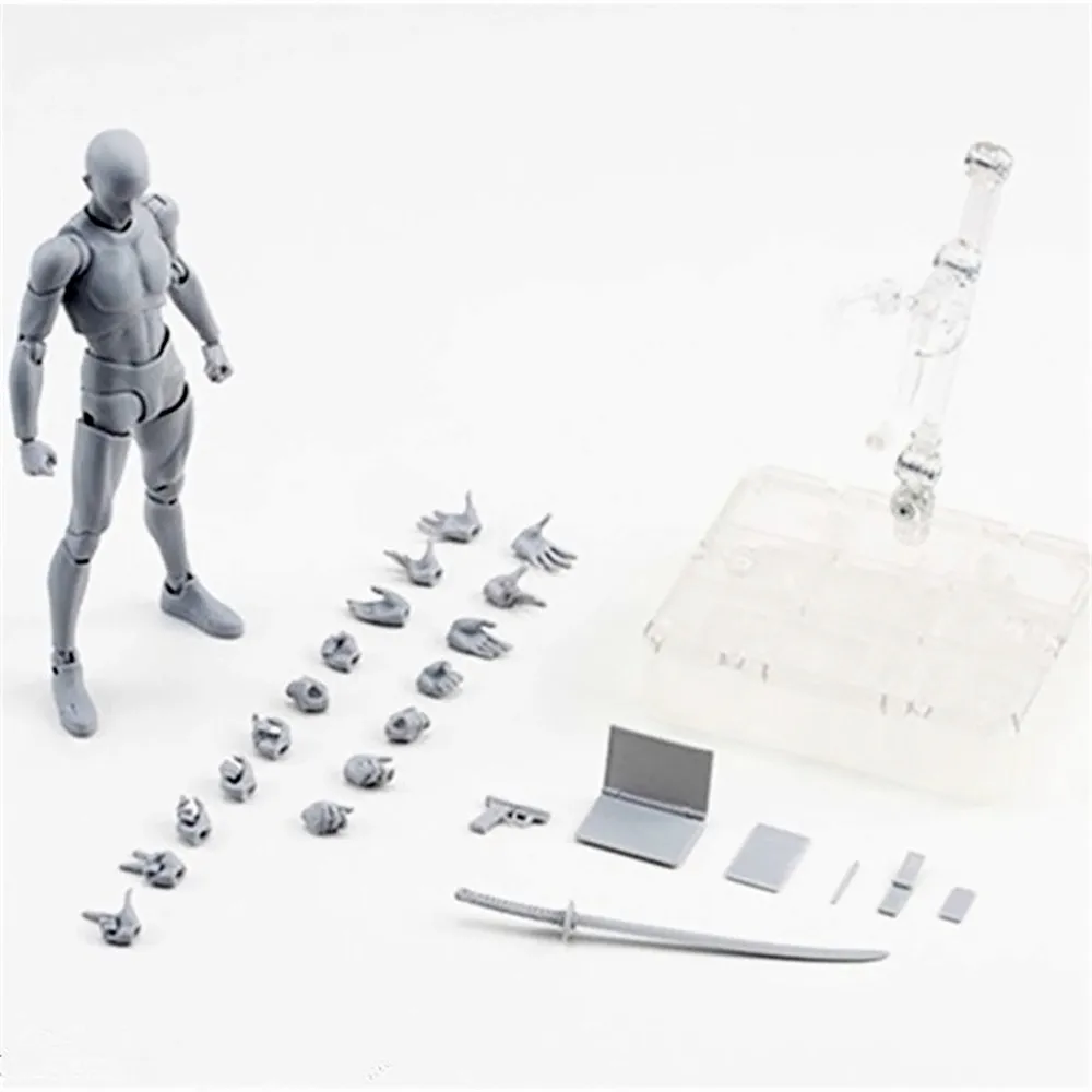 Экшн фигурки Body Kun DX & Chan PVC модель SHF серый цвет набор мужской и женский экшн