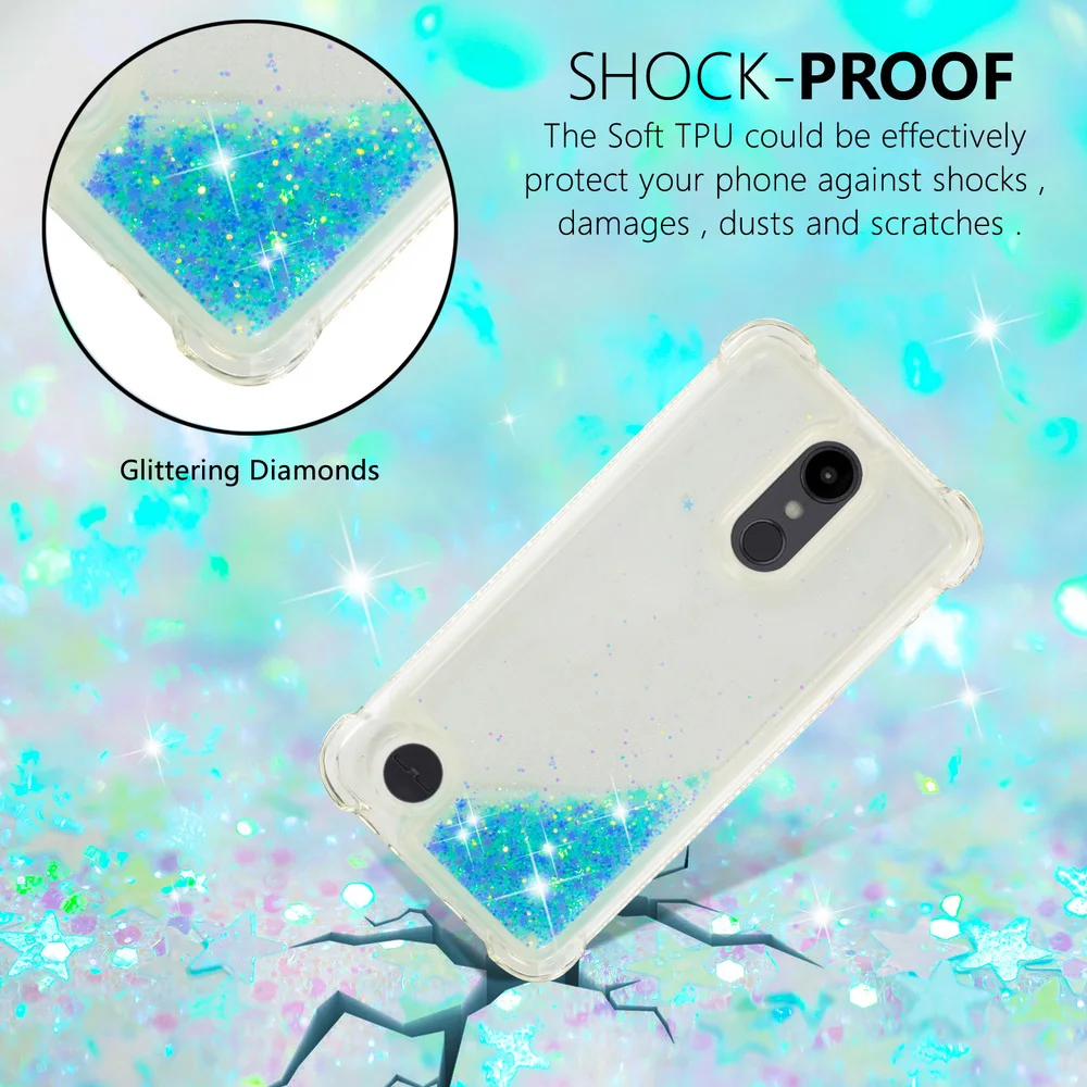 Чехол-Бампер для LG Aristo 2 Plus мягкий силиконовый ударопрочный чехол с блестками и