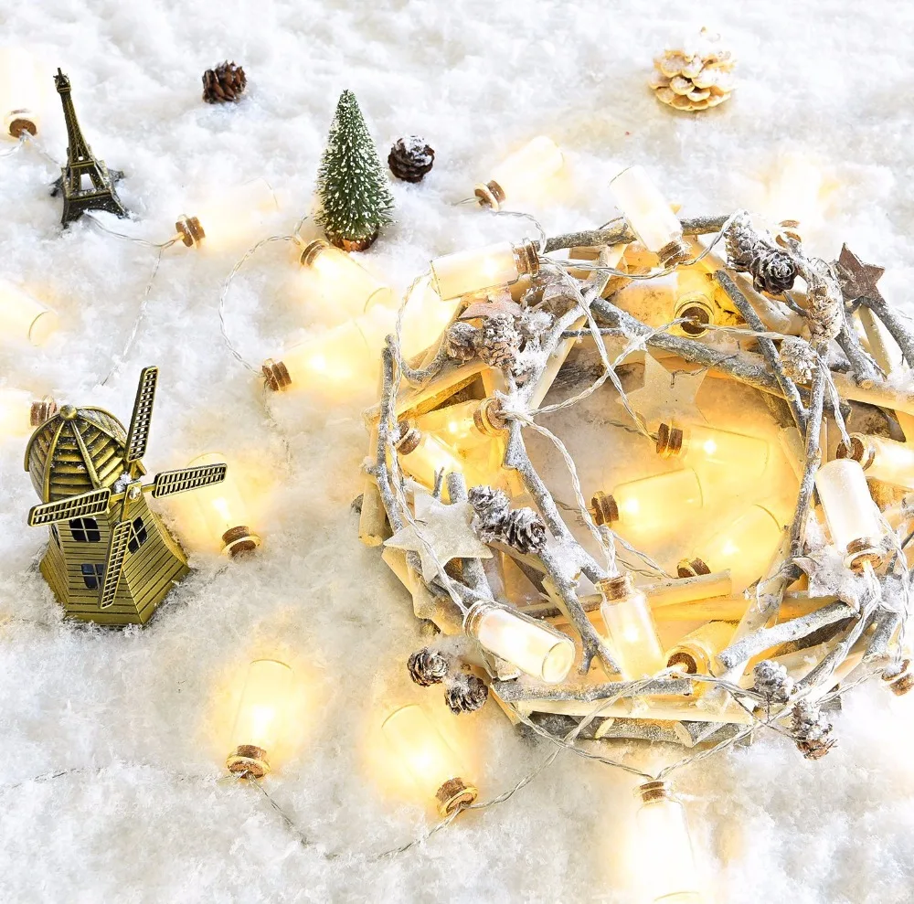 2 м 20 светодиодные огни строки в мини бутылки Рождественские строку для спальни