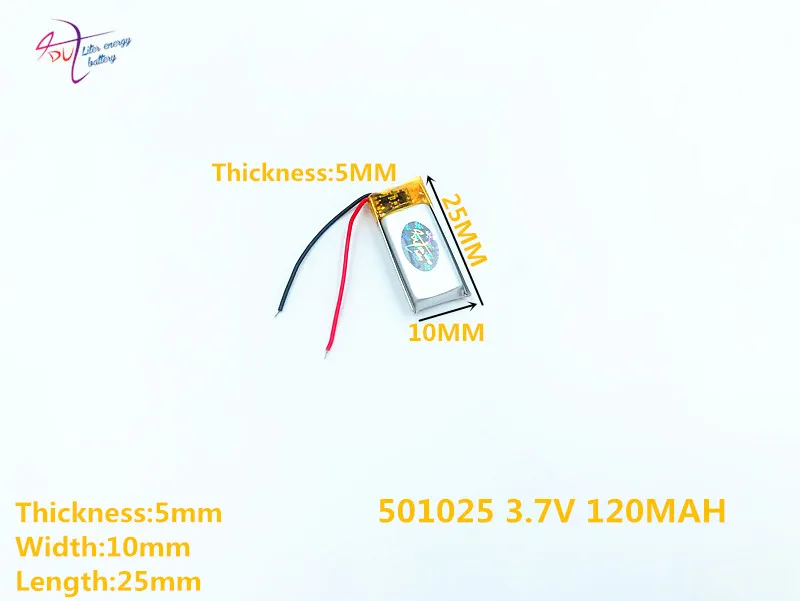 Литий-полимерный аккумулятор 501225 3,7 V 120MAH 501125 501025 рекордер Bluetooth Батарея