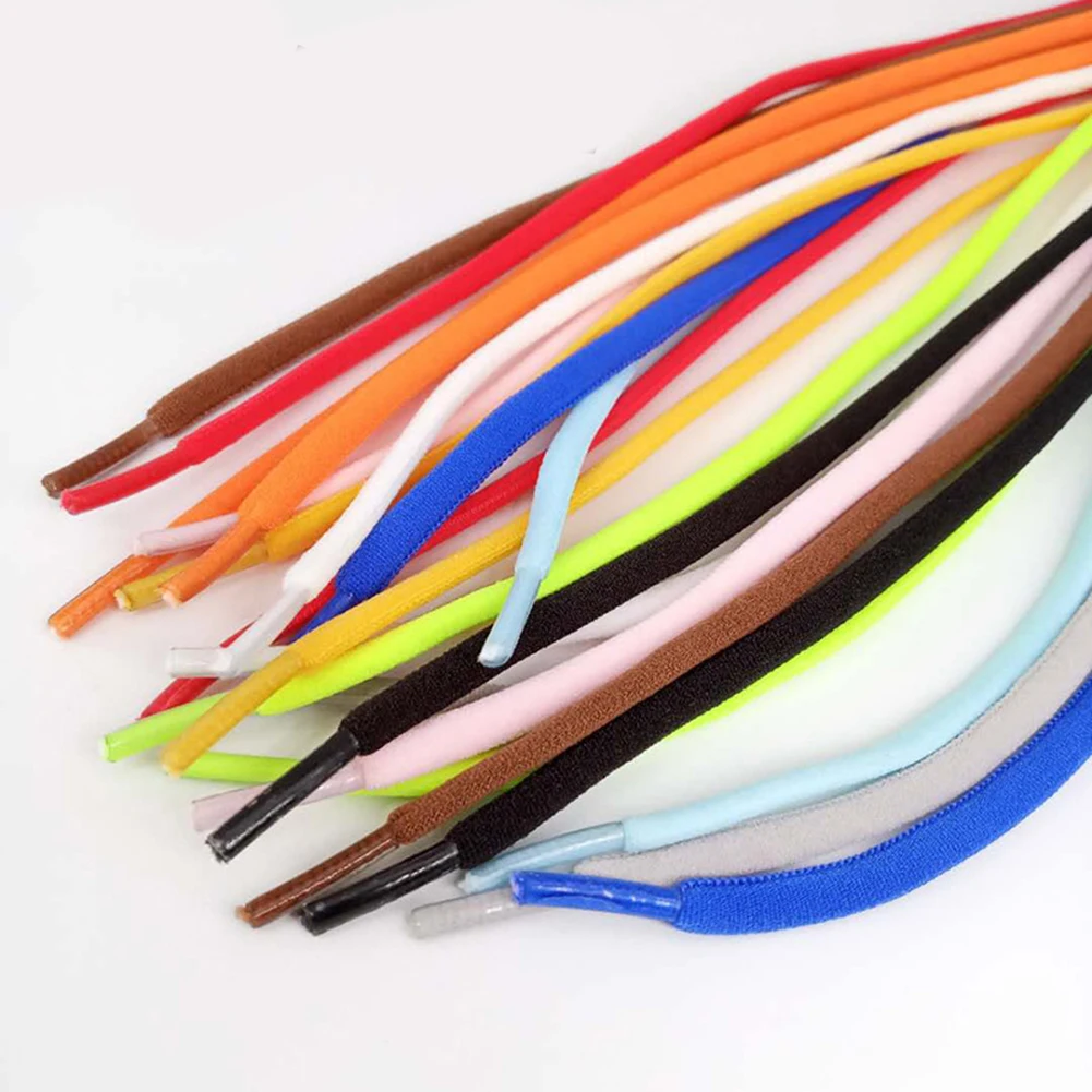 

1Pair Elastic Locking Shoelaces Kids Adult Sneakers Quick Shoelace Lazy Shoe Laces 19 Color Semicircle Shoe Lace Shoestrings