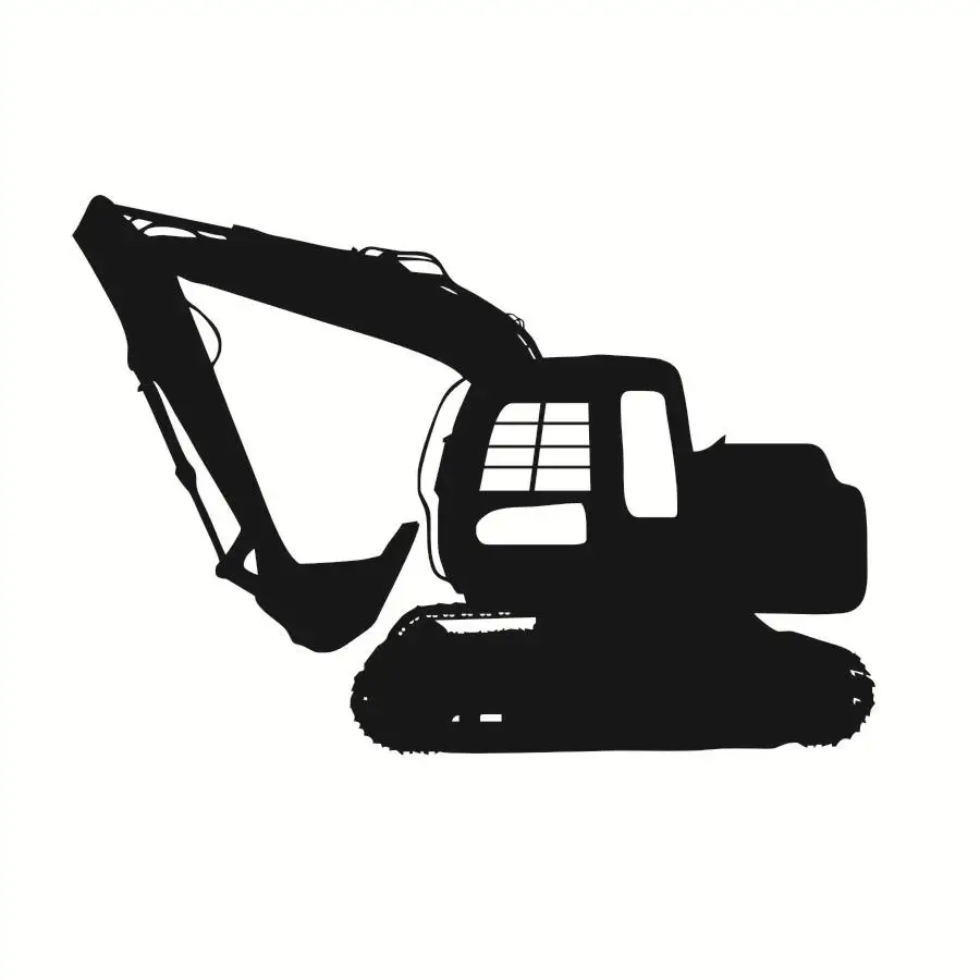 High Quality Personality Hot Sale Vinyl Wall Decal Cartoon Shut Down Digger Stickers kid Living Room black Decorative For Boys | Дом и сад