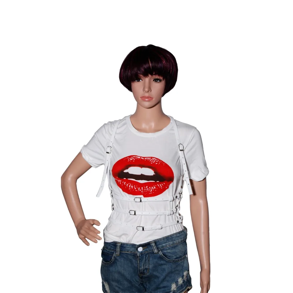 

Harness New Basic Style Women Men Handmade Underbust Waist Belt Y Leather Harness Body Bondage Cage Straps gothic 3 lines straps