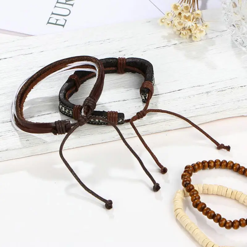 Европа и Соединенные Штаты Америки Нью Деревянные бисера веревочные браслеты