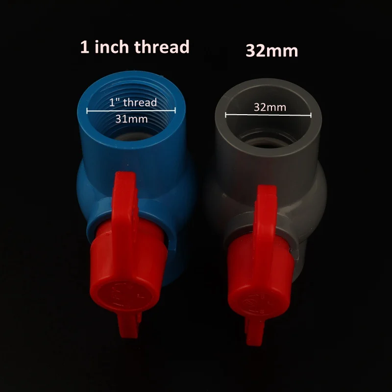1 шт. ПВХ Женский &quotрезьбовой шаровой клапан труба водяной для системы орошения