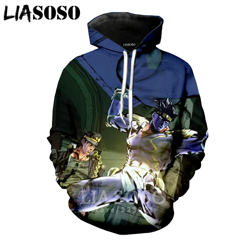 1 LIASOSO, новинка зимы, для мужчин и женщин, Джорно Джованна, толстовка, 3D принт, JoJo, Необычные приключения, толстовки, с длинным рукавом, топ, пуловер, B051-10 - Цвет: 1