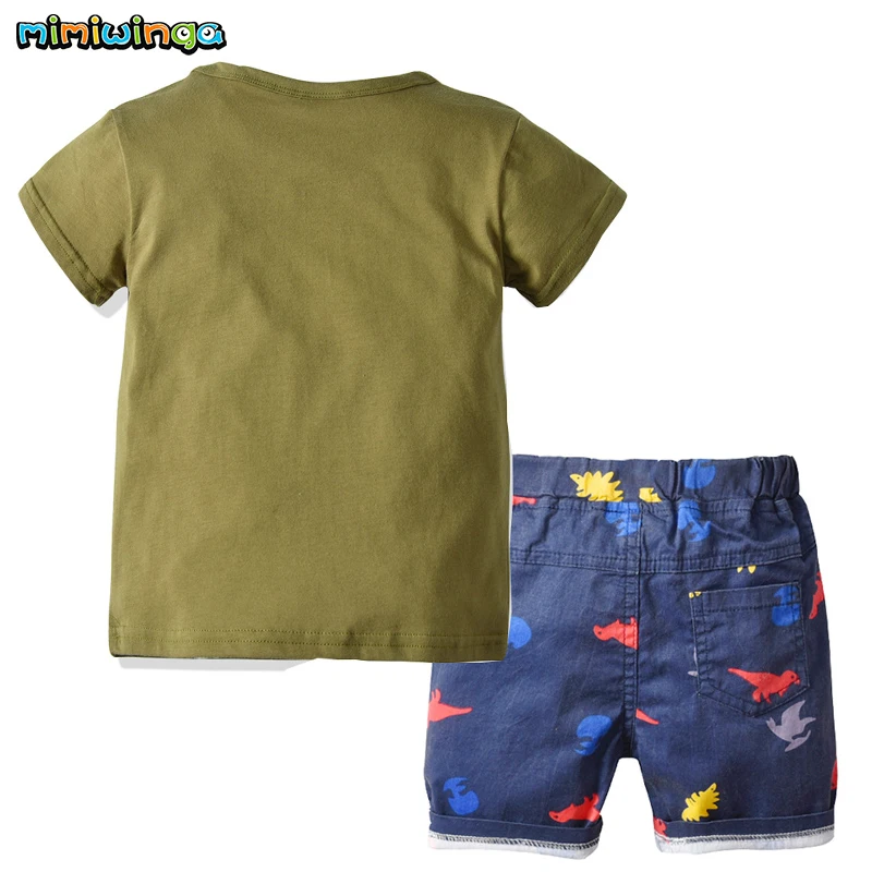 Mimiwinga 2019 Summer Children Boys Clothes Set Cartoon Print T Shirt + Shorts Kids Suit Comfortable Baby |