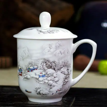 Чашка с крышкой из стеклокерамики, фарфоровая чашка из костяного фарфора, личные офисные встречи - Цвет: 5