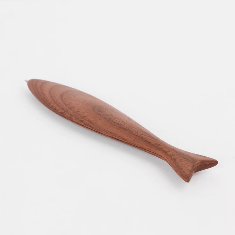 Original Designed Creative Maple Wood Fish Pen Handmade Best Gift Gel Wooden Fish Pen
