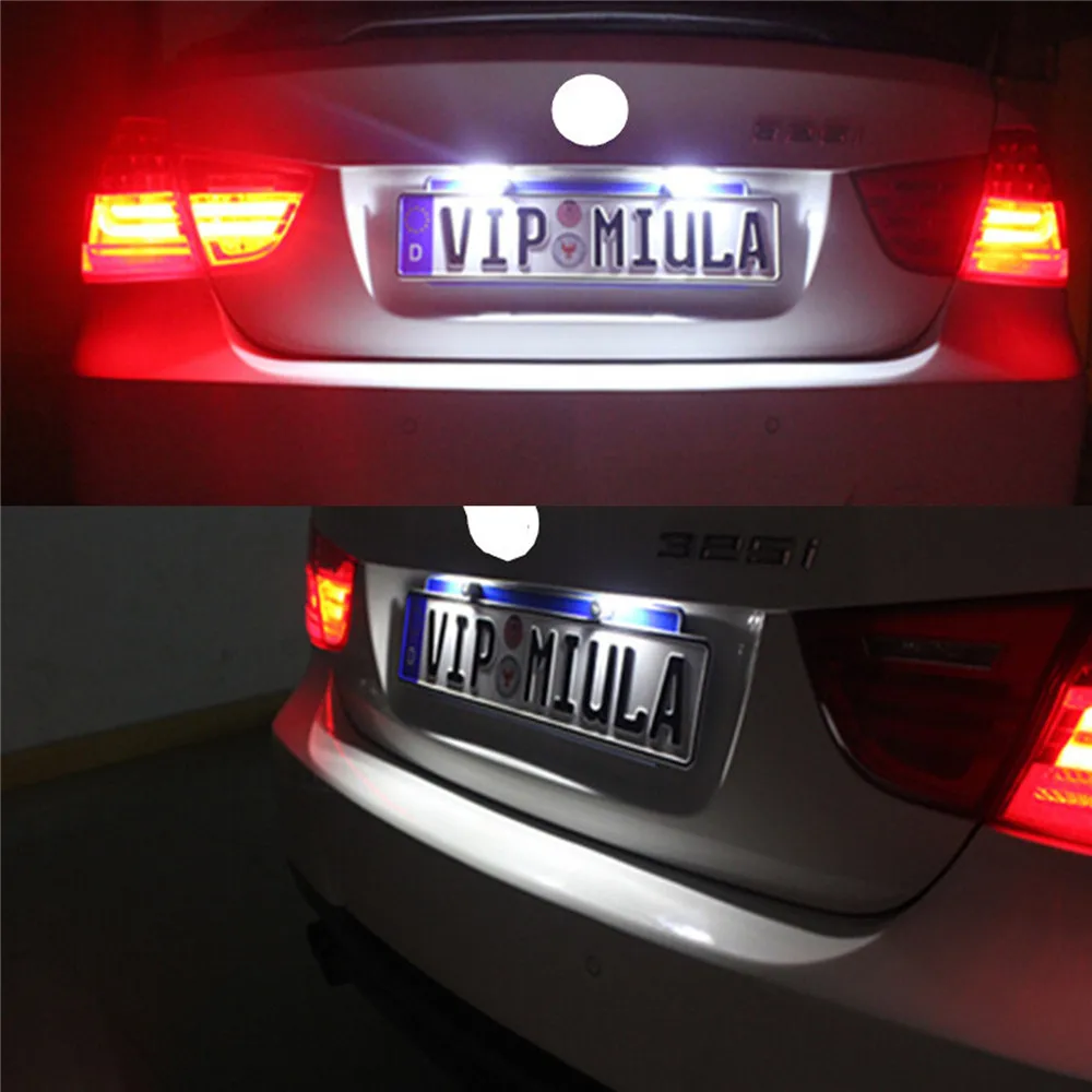 

QCDIN for E46 LED Car License Plate Lights White 6500K Super Bright Lamp for E46 2D Facelift 2004-2006 E46 M3 Facelift 2004-2006