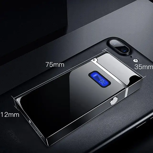

USB Electric Lighter LED Power Display Rechargeable Cigarette Lighter Windproof Smoking Lighters Arc Plasma Lighters For Men