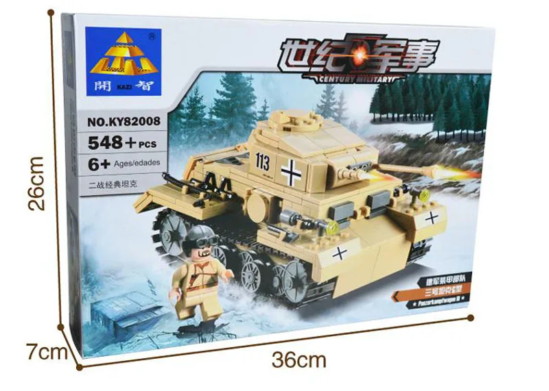 Кази Военная WW2 Пособия по немецкому языку Panzer III бак 3D модель AUSF L основной боевой