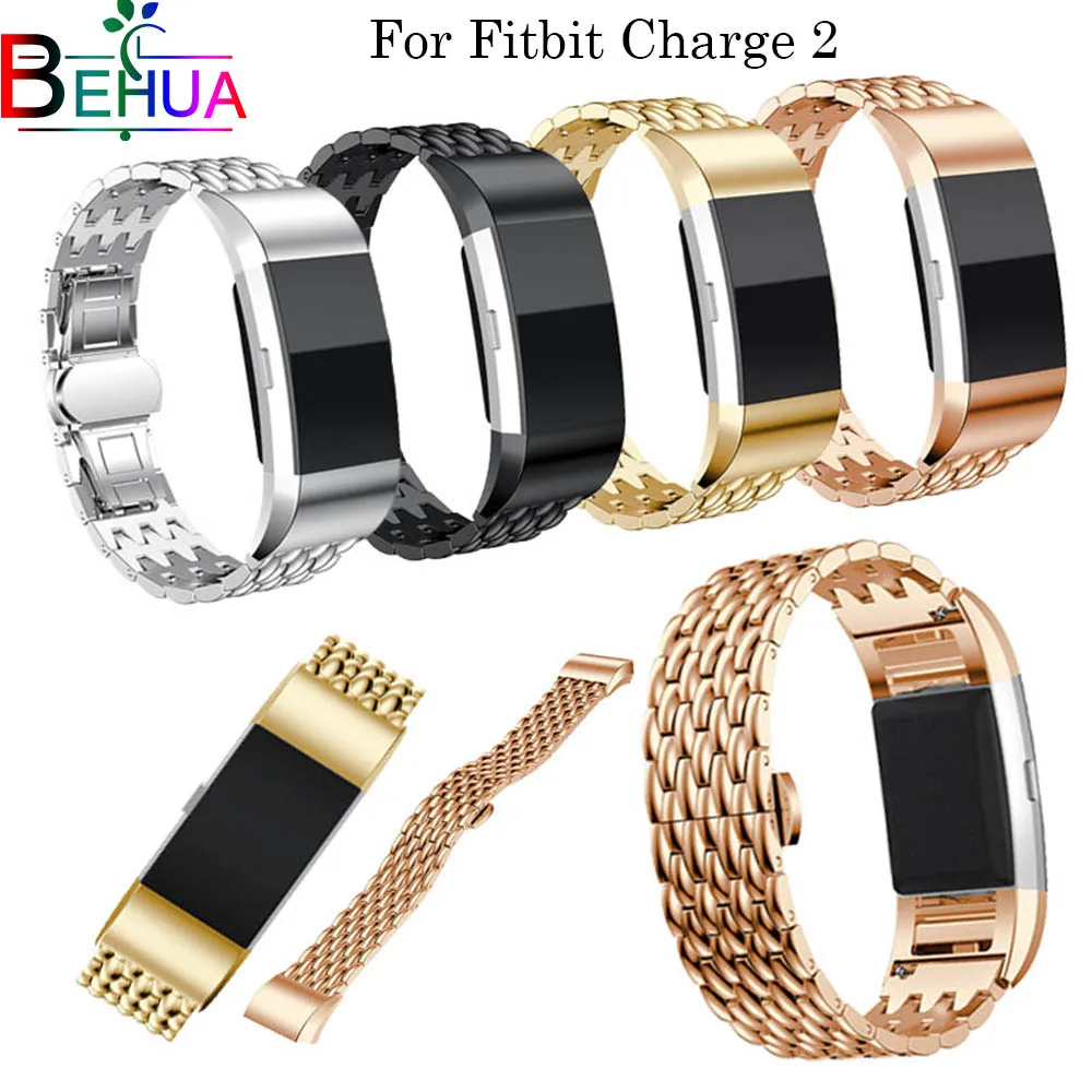 

New luxury Metal straps for Fitbit Charge 2 Replacement Stainless Bands Bracelet Band for Fitbit Charge2 smart watch Accessories