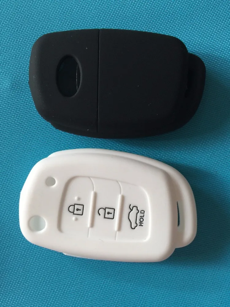 Pusakieyy 3 Button Silicone Car Remote Flip Key Fob Shell Cover Case For Hyundai Creta I10 I20 Tucson Elantra Santa Fe 2016 2017 |