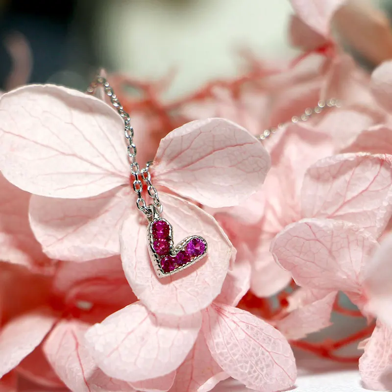 Женское Ожерелье из стерлингового серебра 925 пробы с фиолетовым цирконием