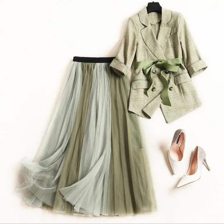 Женский модный костюм в европейском и американском стиле весна 2019 новый стиль