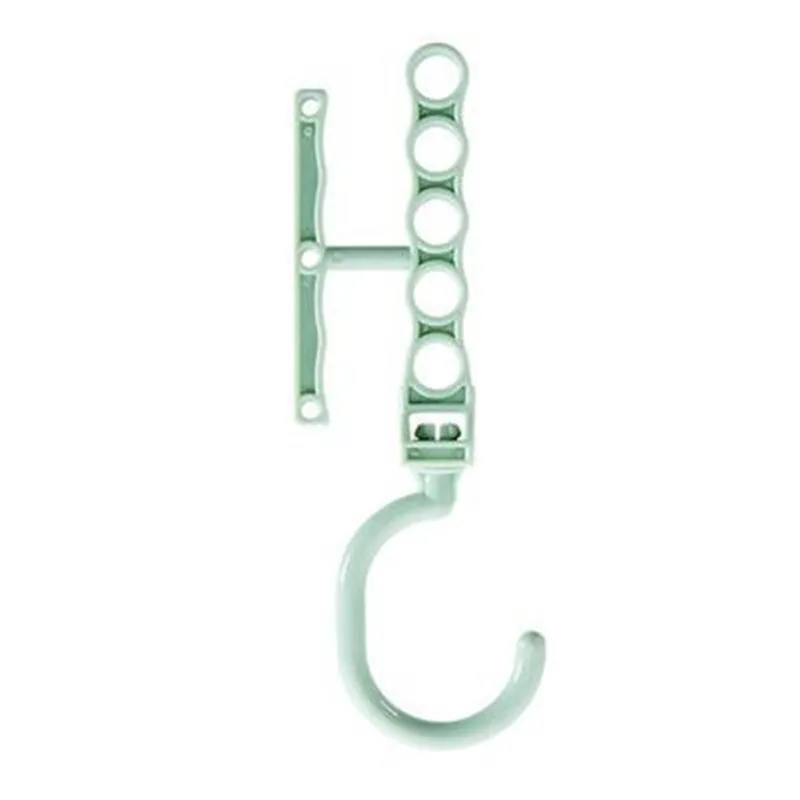 Light green Вешалки для одежды, креативные вращающиеся ручки, 5 отверстий, ветрозащитная вешалка, органайзер для гардероба для малышей - Цвет: Light green