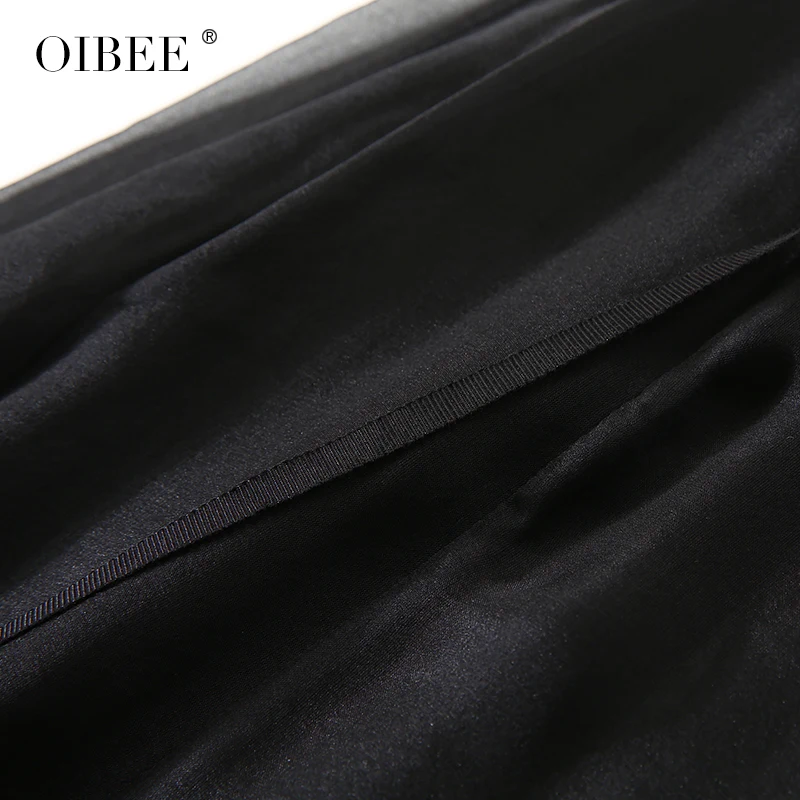 

OIBEE2019 O-Neck Spaghetti Strap Sleeveless Black Sexy&Club Mid-Calf Dress