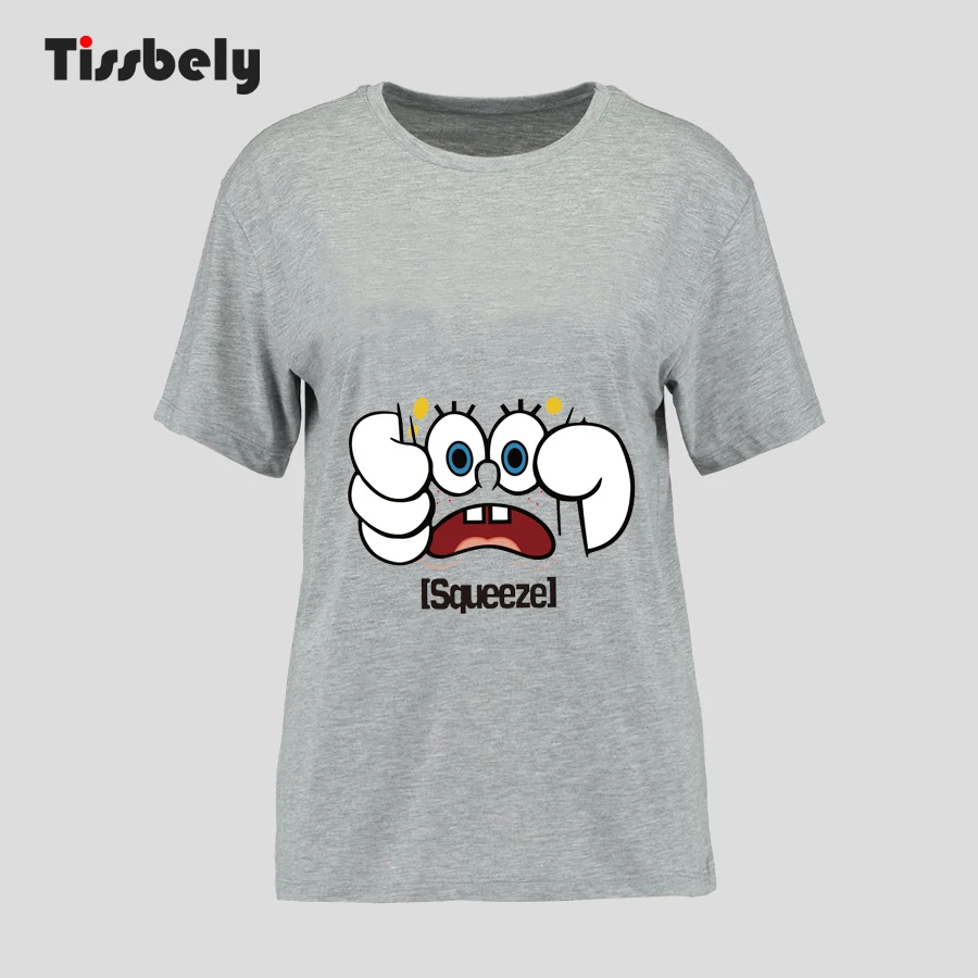 Tissbely T-Shirts Squeeze Looks White T Shirt Women Cotton Tshirt Funny Print Short Sleeve Tee Tops | Женская одежда
