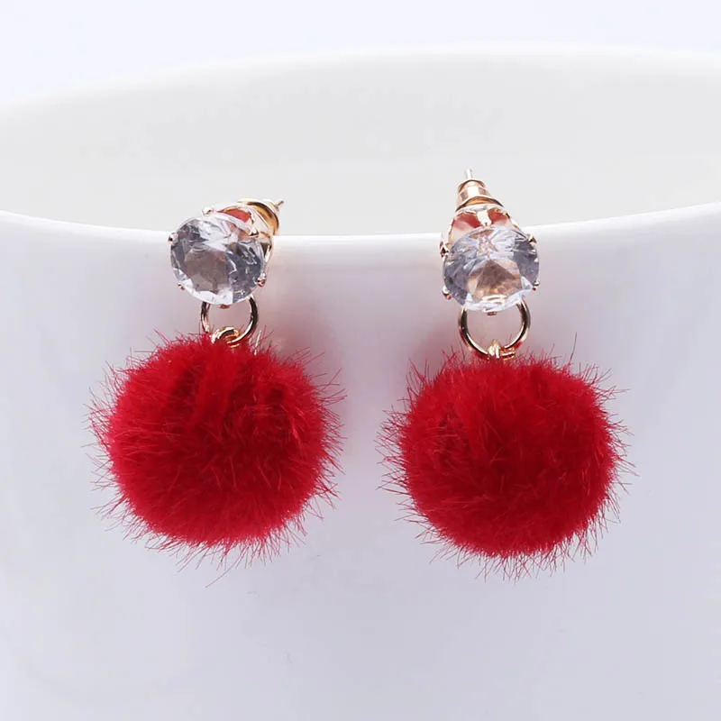 Новые Темперамент Короткие серьги персонализированные дикие простые бобо мяч