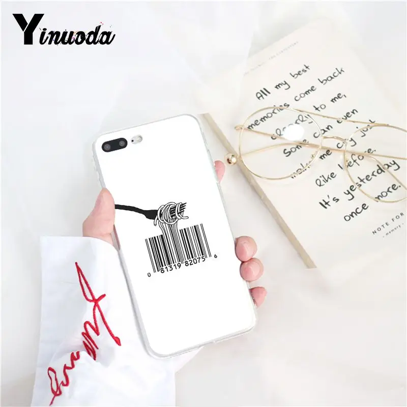 Yinuoda прозрачный и белый Noodles Number Styel роскошный защитный чехол для телефона iPhone X XS