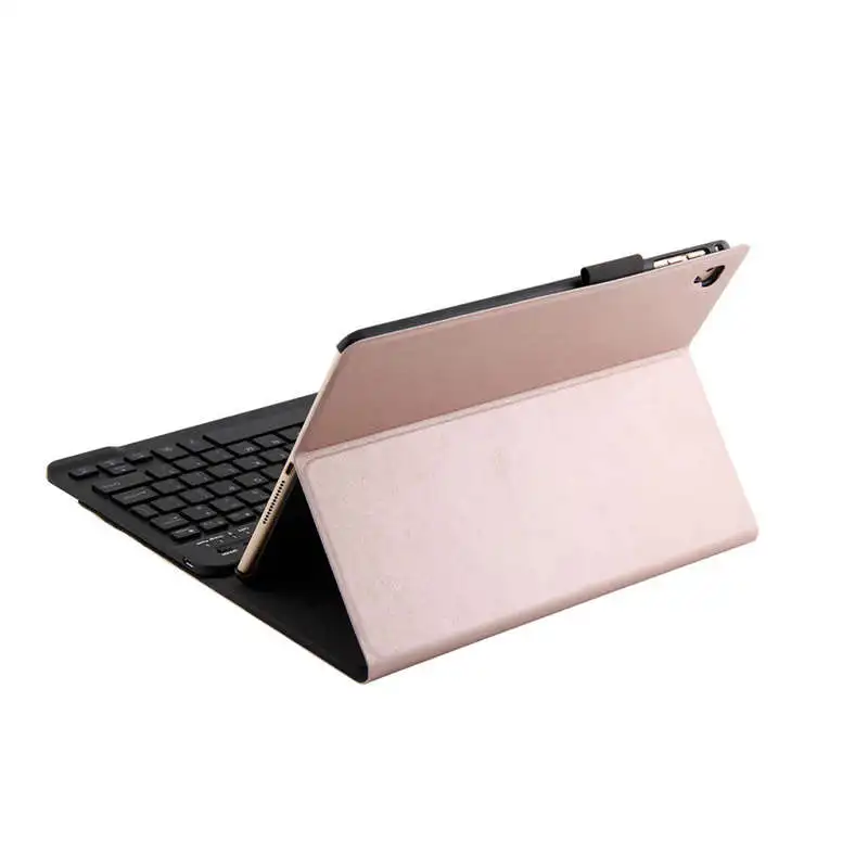 Rose Gold Чехол с клавиатурой для нового Ipad /, Ipad Pro 9,7, Ipad Air 1 и 2-Съемная клавиатура-тонкий кожаный чехол-книжка-7 Colo - Цвет: Rose Gold