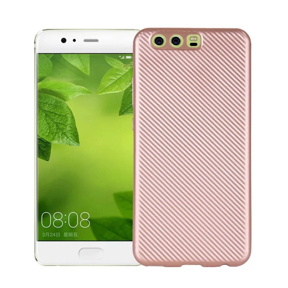 Для Coque Huawei P10 plus Мода Панцири углерода Волокно мягкий силиконовый Телефонные