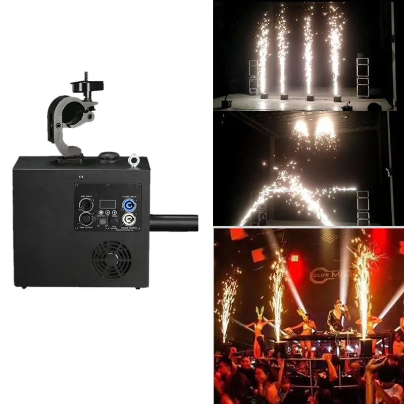 LED Stage Light Wedding Smokeless Sparkular Cold Fireworks Machine Fountain Powder Silver Color Bag 120g Jet 4-5m Remote Control