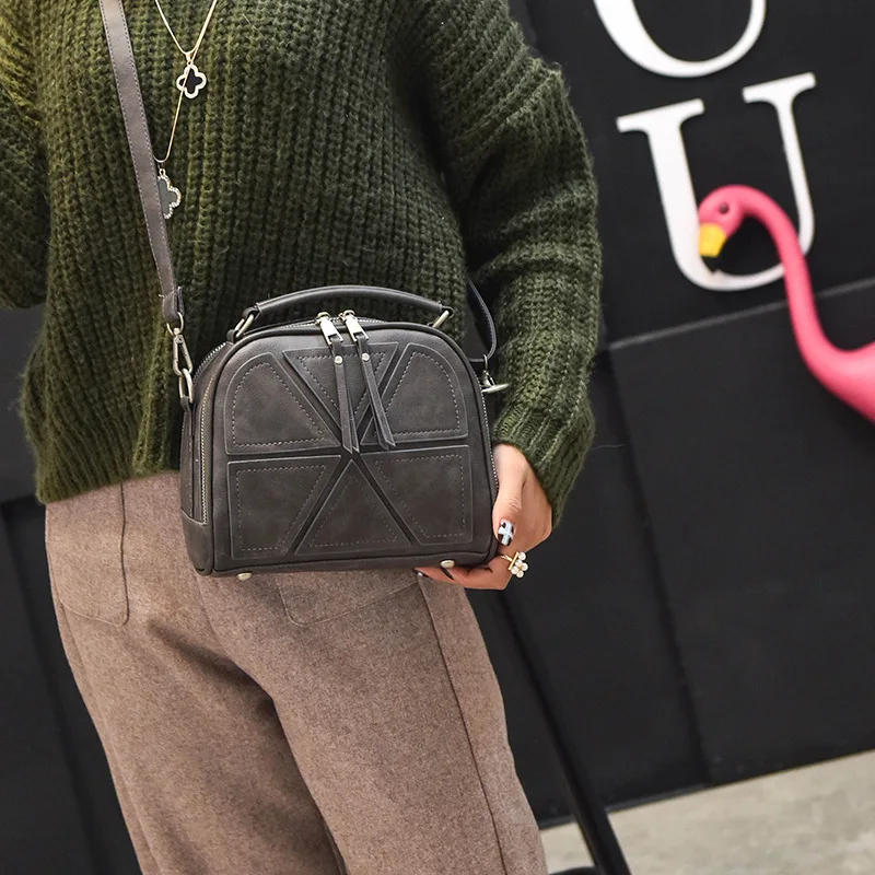 2019 Real Flap Bolsos Mujer New Handbags Korean Mosaic Triangle Handbag Small Square Package Trend Retro Shoulder Messenger Bag | Багаж и