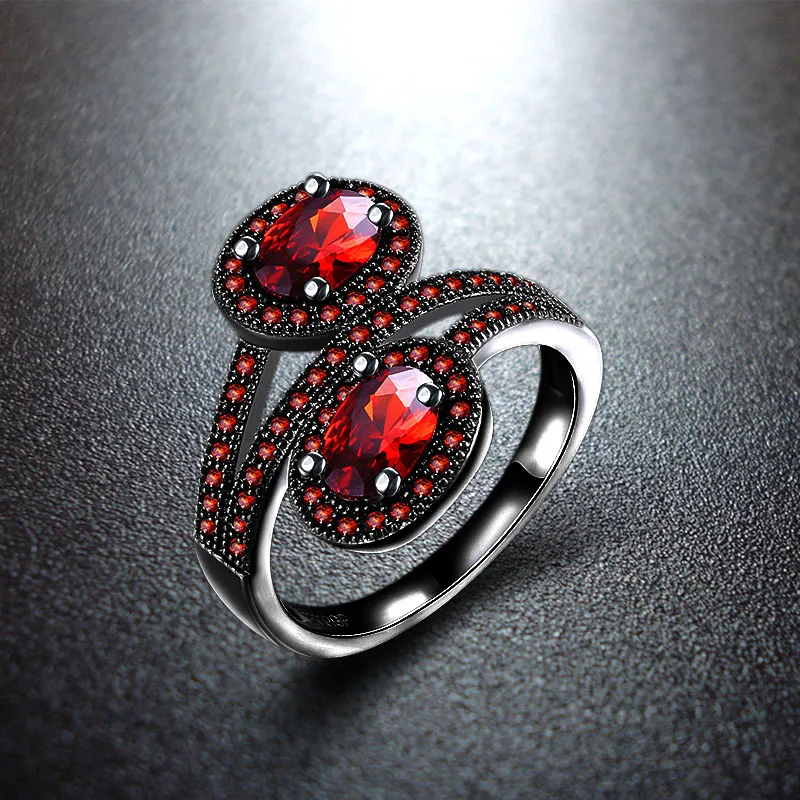 Женские коктейльные кольца с фианитом и овальным вырезом цвет черный золотой