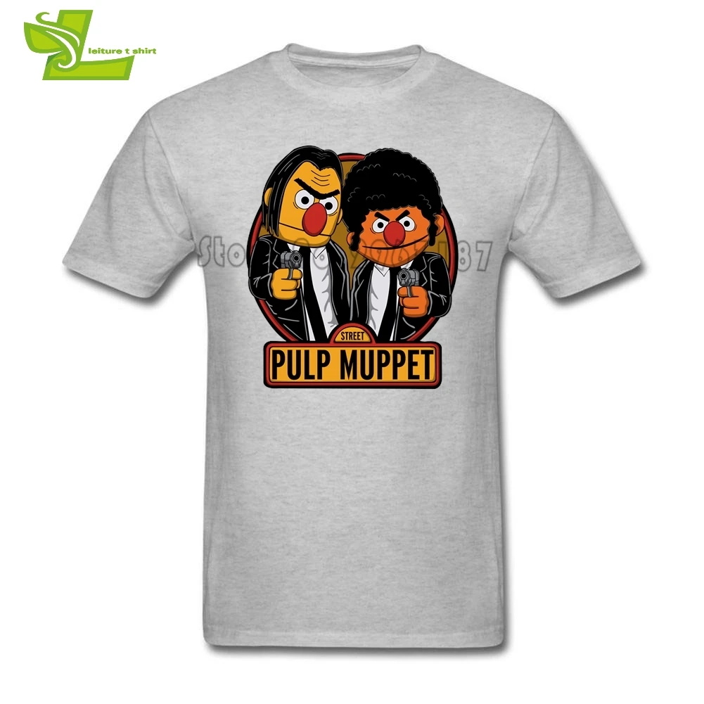 Pulp Fiction Muppet Street T Shirt Men's Short Sleeve O Neck Cheap Tee Male Oversize Tshirts Printed Loose Guys Shirts | Мужская