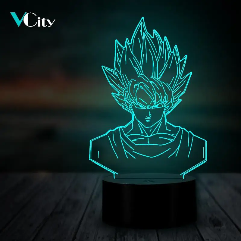 VCity Сон Гоку 3D ночной Светильник Drgon Ball Саян детский подарок ко дню рождения для