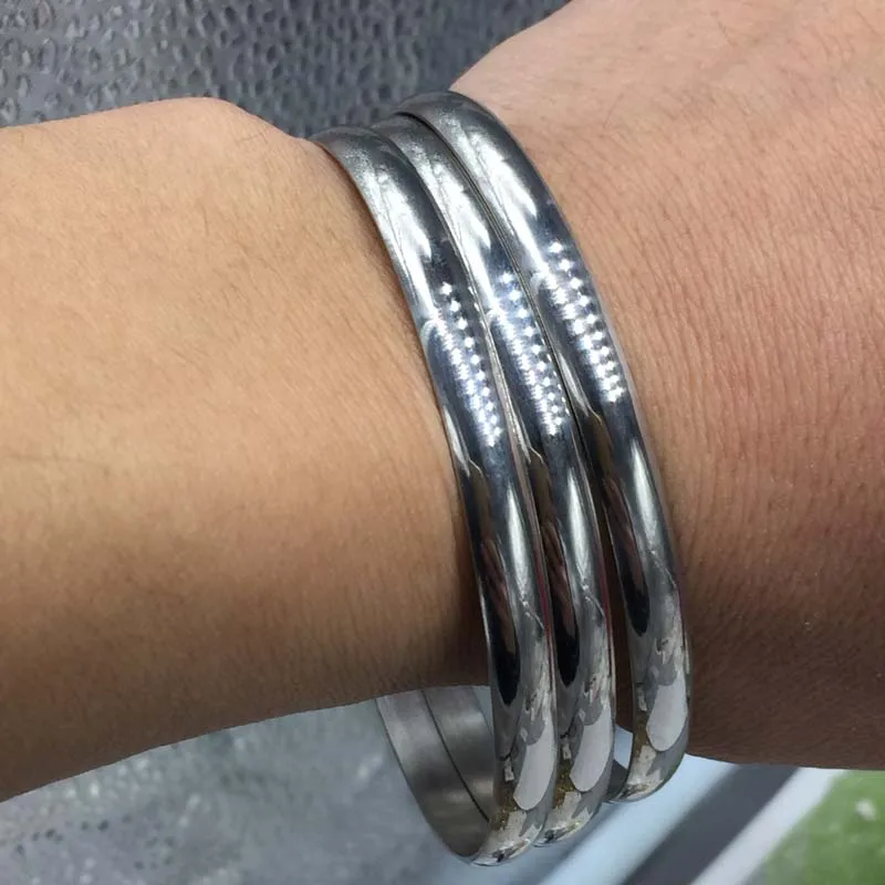 

Wholesale Bangle Bracelets Women Together Stainless Steel Bangle Set Round Bangle Steel Fashion DIY Jewelry Making Findings