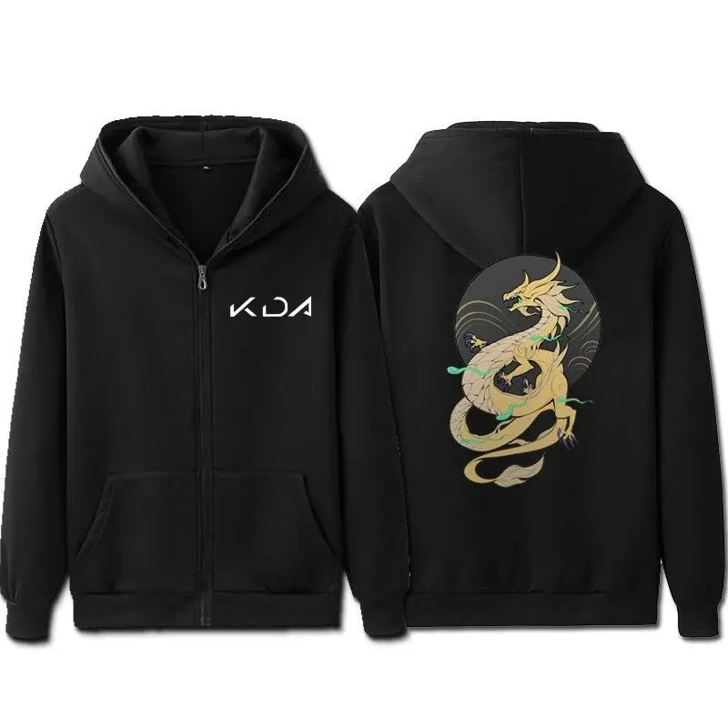 Черная Толстовка для косплея LOL KDA K/DA Akali Мужская толстовка в стиле хип хоп осенне