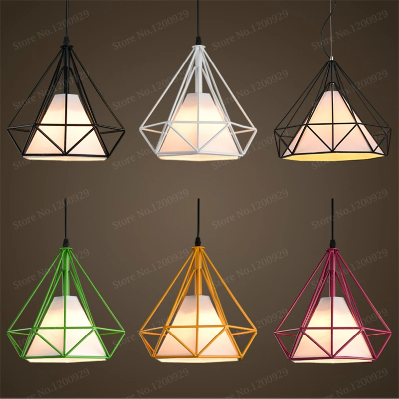 

Vintage Iron Cloth Pendant Light Colorful Droplight Bar Cafe Bedroom Restaurant Living Room Nordic Modern Style Hanging Lamp