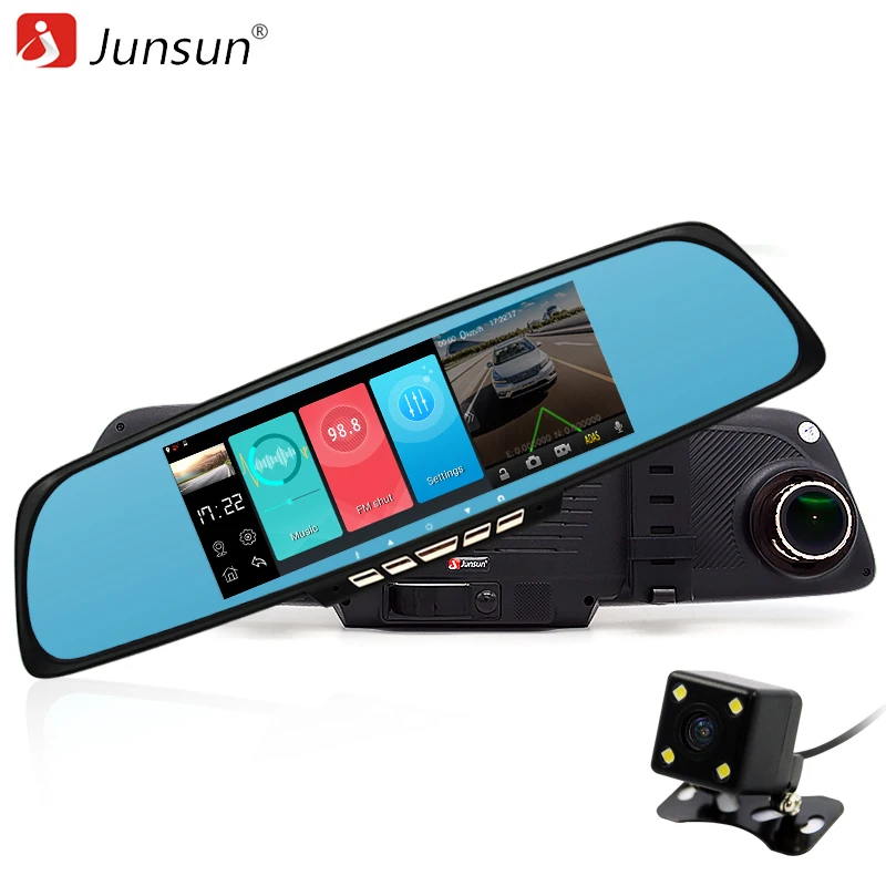 Junsun 6.86 дюймов Android gps навигации 16 ГБ с DVR Камера зеркало заднего вида Автомобильный