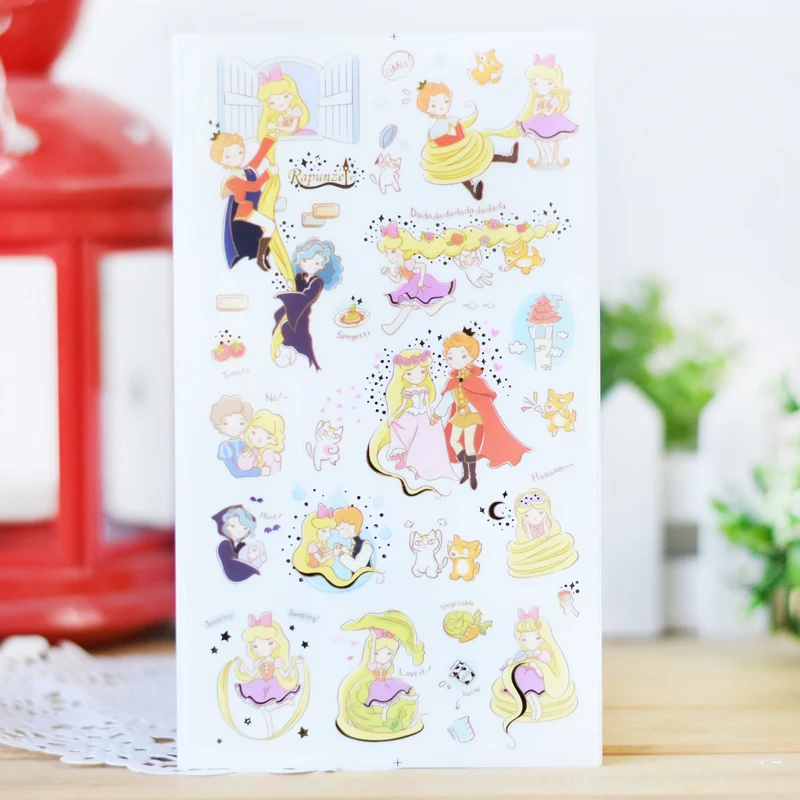 3 pcs/Lot Funny sticker world Fairy story of Snow queen &amp Rapunzel Sleeping beauty Cute Korean diary stickers Stationery | Канцтовары