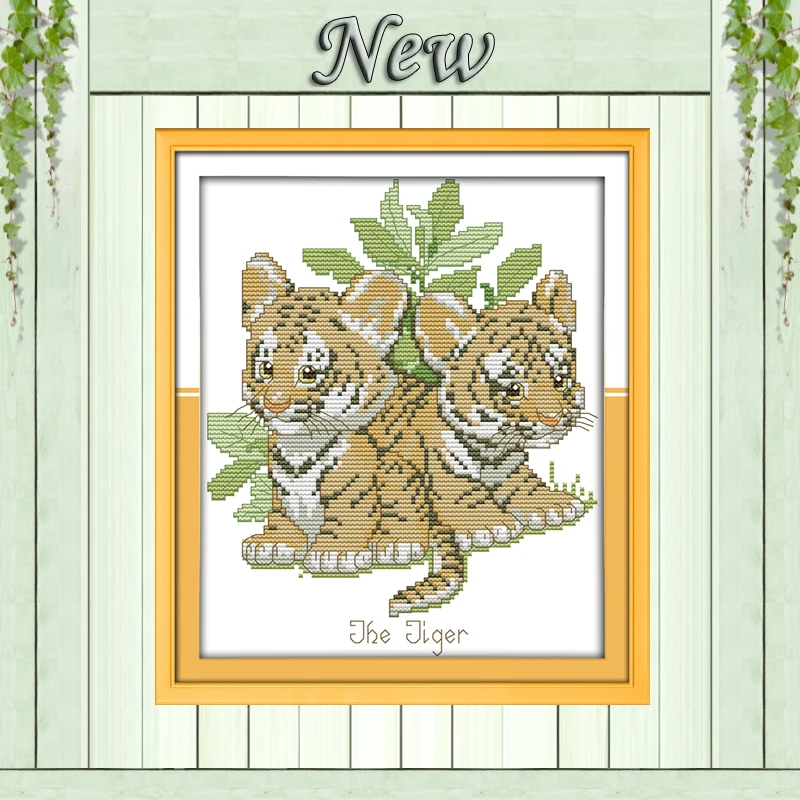 Тигр малыш милые животные diy картины считает Печать на холсте DMC 11CT 14CT наборы для