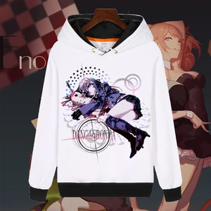 Модные толстовки с капюшоном в стиле аниме Danganronpa monokuma Kirigiri Kyouko, белая толстовка для косплея, Осенние унисекс пуловеры с капюшоном, пальто, топы