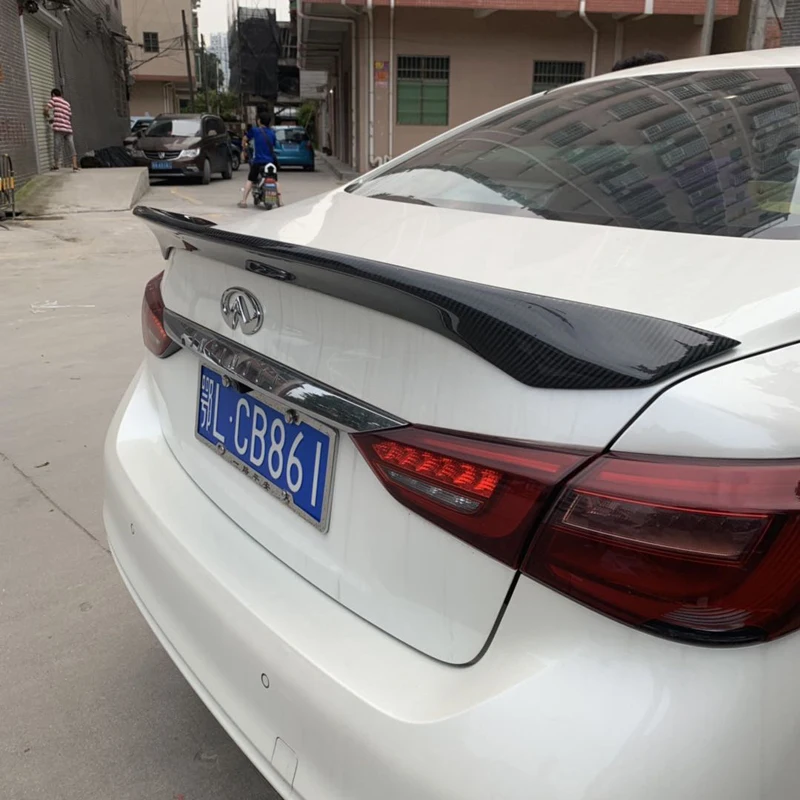Углеродные задние губы для Infiniti Q50 Q50S УГЛЕРОДНЫЙ спойлер Q50 углеродное волокно спойлер на задний багажник, крыло из углеродного волокна