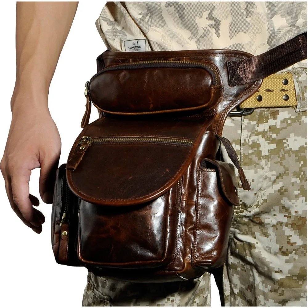 Сумка мессенджер мужская из натуральной кожи на плечо 3109|waist belt pack|drop leg bagleg bag |